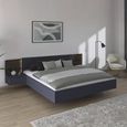 Rauch Marbella 5ft King Size Bed with 2 Hanging Bedside Table - Metallic Dark Grey and Atlantic Dark Oak