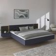 Rauch Marbella 6ft Queen Size Bed with 2 Hanging Bedside Table - Metallic Dark Grey and Atlantic Dark Oak