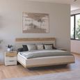 Rauch Sajo 5ft King Size Bed with 2 Bedside Cabinet - Champagne and Artisan Oak