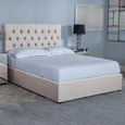Sandra Oatmeal Fabric 5ft King Size Ottoman Storage Bed