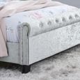 Sienna Bed - Steel Crushed Velvet Fabric - Sizes Available