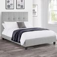 Sorrento Bed - 6ft Queen Size - Light Grey - Linen Fabric