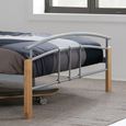 Tetras Beech Bed Frame - Silver Metal - Sizes Available