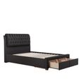 Valentino Bed - Charcoal Fabric - Sizes Available
