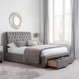Valentino Bed - Grey Fabric - Sizes Available