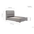 Valentino Bed - Grey Fabric - Sizes Available