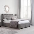 Valentino Bed - Grey Fabric - Sizes Available