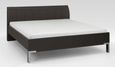 Tokio Havana Leather Cushion Bed - 5ft King Size - Silver Angled Feet - 160cm x 200cm