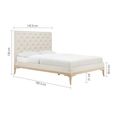 Toulon Bed - Cream Fabric - Sizes Available