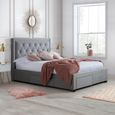 Woodbury Bed - Grey Fabric - Sizes Available