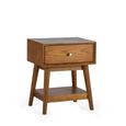 Lowry Bedside Table - 1 Drawer - Cherry Wood - Retro Style