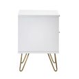Murano Bedside Cabinet - 2 Drawer - Ribbed - White