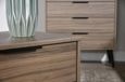 Hong Kong Walnut Effect 2 Drawer Wide Bedside Cabinet with Wooden Legs