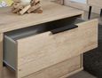 Hong Kong Oak Effect 2 Drawer Wide Bedside Cabinet with Hairpin Legs