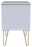 Cube White 2 Drawer Wide Bedside Cabinet with Gold Hairpin Legs