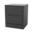 Monaco Bedside Cabinet - 2 Drawer - Black