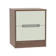 Monaco Bedside Cabinet - 2 Drawer - Cashmere and Carini Walnut