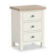 Modern Bedside Cabinet - 3 Drawer - White Painted