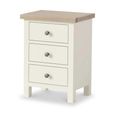 Modern Bedside Cabinet - 3 Drawer - White Painted
