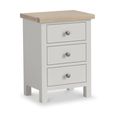 Modern Bedside Cabinet - 3 Drawer - Grey Painted