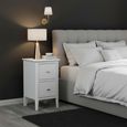 Hampstead Narrow Bedside Cabinet - 2 Drawer - White