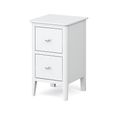 Hampstead Narrow Bedside Cabinet - 2 Drawer - White