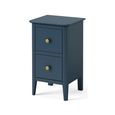 Harrogate Narrow Bedside Cabinet - 2 Drawer - Blue