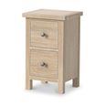 Modern Country Oak - Narrow Bedside Cabinet - 2 Drawer