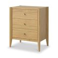 Paris Bedside Cabinet - 3 Drawer - Oak