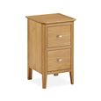 Bath Narrow Bedside Cabinet - 2 Drawer - Oak