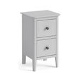 Stowe Narrow Bedside Cabinet - 2 Drawer - Grey