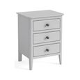 Stowe Bedside Cabinet - 3 Drawer - Grey