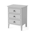 Stowe Bedside Cabinet - 3 Drawer - Grey