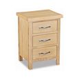 New Trinity Bedside Cabinet - 3 Drawer - Natural Oak