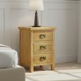 Salisbury Lite Bedside Cabinet - 3 Drawer - Oak