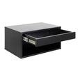 Cholet Bedside Table - 1 Drawer - Wall Mounted - Floating - Black Painted