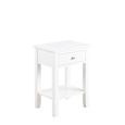 Linnea Bedside Table - 1 Drawer - White