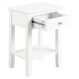 Linnea Bedside Table - 1 Drawer - White