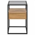 Randolf Bedside Table - 1 Drawer - Oak and Black