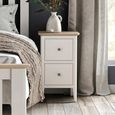 Marlow Narrow Bedside Cabinet - 2 Drawer - White