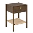 Monfort Bedside Table - 1 Drawer - Smoked Oak