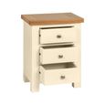 Lundy Bedside Cabinet - 3 Drawer - Ivory Painted