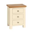 Lundy Bedside Cabinet - 3 Drawer - Ivory Painted