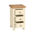 Lundy Bedside Cabinet - 3 Drawer Compact - Ivory Painted