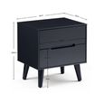 Alicia Black Bedside Cabinet - 2 Drawer