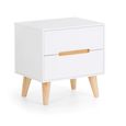 Alicia White Bedside Cabinet - 2 Drawer