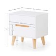 Alicia White Bedside Cabinet - 2 Drawer