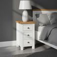 Lundy Bedside Cabinet - 3 Drawer Compact - White Painted