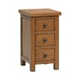 Original Bedside Cabinet - 3 Drawer Compact - Rustic Oak