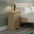 Cromwell Bedside Cabinet - 3 Drawer Compact - Oak